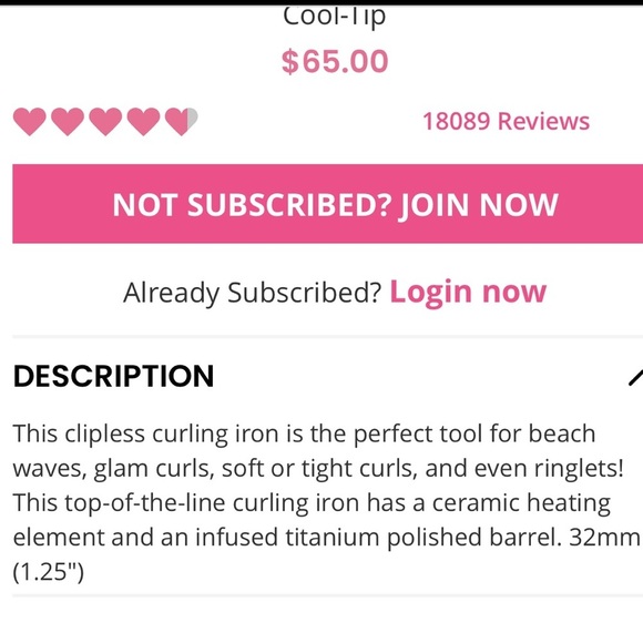 Sutra 32mm 1 1/4” clipless Ionic Curling Wand NEW! Host Pick!! - Picture 3 of 6